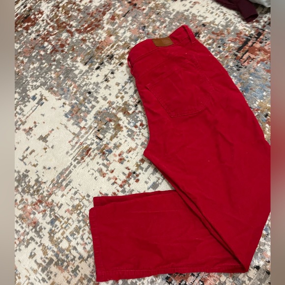 Lands End Mid Rise Straight Corduroy (Red) (6) - Picture 4 of 5